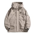 thumbnail image 2 of RKSTN Jackets for Men Fall Fashion Stitching Drawstring Hooded Slim Fashion Jacket Coat Outwear Mens Coats, 2 of 4