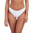 thumbnail image 4 of Ocean Blues Women's High Leg Bikini Bottom Mid Rise Swim Bottom Cheeky White Bathing Suit Bottom, Size S, 4 of 7