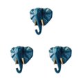 thumbnail image 4 of Wweixi Coat Hooks Easy To Install And Wide Application For Added In Daily Life Retro blue(elephant) 3Set, 4 of 6