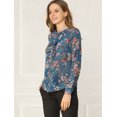 thumbnail image 4 of INSPIRE CHIC Chemise à Fleurs pour Femme à Col à Volants, Manches Longues, Boutonnée, 4 of 6