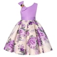 thumbnail image 1 of Ketyyh-chn99 Robe de Demoiselle d'Honneur Robe de Plage Sans Manches à Imprimé Floral Princess Girls Robe Courte Décontractée à Manches Longues Violet, 4-5 Ans, 1 of 5