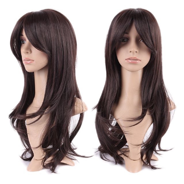 MesaSe Perruque Synthétique Longue Bouclée avec Frange Cheveux Courts Perruques Résistantes à la Chaleur Perruque Complète pour Femmes Blond Mèches