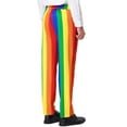 thumbnail image 3 of INSPIRE CHIC Men's Striped Pants Skinny Fit Color Block Dress Trousers 32 Multicolor, 3 of 7