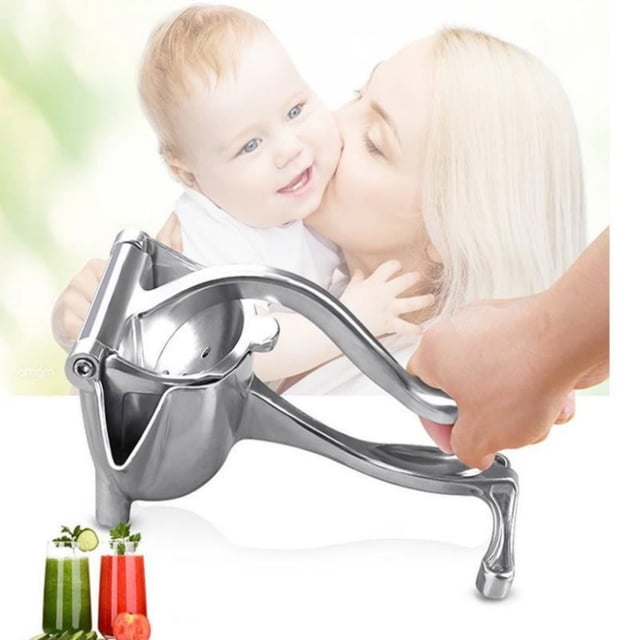 Todaioua Bar Juicer, Fruit Juice Handheld Press Squeezer With Seed Filter, Heavy Duty Aluminum Alloy Hand Manual Extractor for Single Citrus Orange Pomegranates Apple Fruit Lemon Lime (Silver)