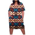 thumbnail image 2 of LSLJS Plus Size Dress For Women V Neck Summer Robes Décontractées avec Poches Knee Short Sleeve, 2 of 5