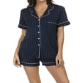 thumbnail image 1 of EIMELI Pyjamas pour Femmes Ensembles Chemises à Manches Courtes + Short, 1 of 4
