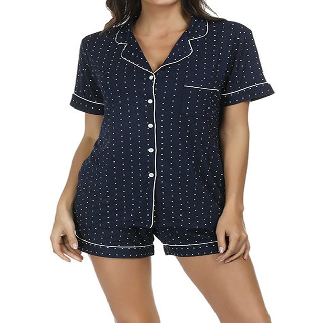 EIMELI Pyjamas pour Femmes Ensembles Chemises à Manches Courtes + Short