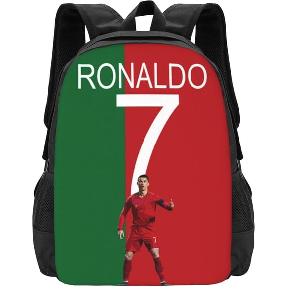 Sac à Dos Joueur de Soccer #7 Cristiano Ronaldo 16,5 Pouces pour Travail Quotidien Sport Extérieur Sac pour Ordinateur Portable Fans de Soccer Sac d'École Étudiant Style 13