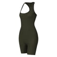 thumbnail image 4 of Timegard Bodysuit for Women Square Neck Ribbed Comfy Slim Short Rompers Workout Gym Jumpsuit Casual, 4 of 6
