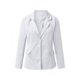 thumbnail image 3 of Innerwin Blazers Solid Color Women Cardigan Jacket Work Shawl Neck Slim Fit Business Jackets White 4XL, 3 of 7