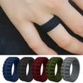 thumbnail image 2 of CHUANK Finger Ring Rubber Band Ring Silicone Rings Tire Pattern Wedding Men Breathable➳-01 green-10, 2 of 9