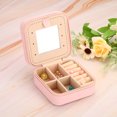 thumbnail image 5 of Unique Bargains Travel Jewelry Case, Small Jewelry Organizer Portable Mini Jewelry Box with Mirror Square Style 1, Green, 5 of 5