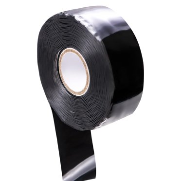 Self Fusing Silicone Tape Black 1" x 16.4FT Heavy Duty Waterproof Leak Proof Repair Tape for Plumbing Hose Pipeline Electrical Wrapping Emergency Seal for Hot/Cold Pipes & Tools