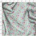 thumbnail image 4 of Soimoi Green Rayon Fabric Leaves & Magnolia Floral Decor Fabric Printed Yard 56 Inch Wide, 4 of 5