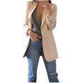 thumbnail image 2 of CEHVOM Femmes Automne Hiver Manteau de Bureau à Manches Longues Cardigans Ensemble Veste Longue, 2 of 6