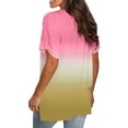 thumbnail image 4 of RKSTN Hauts Décontractés pour Femmes Blouse Imprimée Col en V Manches Courtes T-shirt Ample, 4 of 6