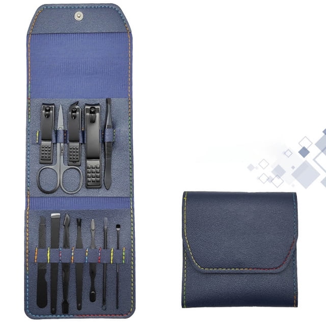 Yhmxh Tools,Home and Kitchen,Home Essentials 12pcs Stainless Steel Nail Clippers Set With Folding Bag Cutter Kits Scissors Makeup Beauty Tool Nail Trimmer