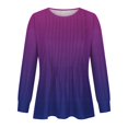 thumbnail image 5 of RXIRUCGD T-Shirts à Manches Longues Dégradés pour Femmes, Décontractés, Mode, Amples, Plissés, Col Rond, Violet, Taille : 2TG, 5 of 5