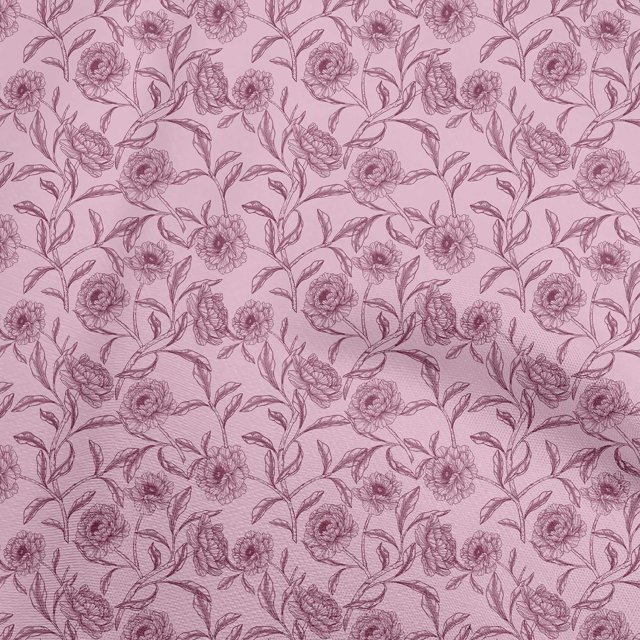 oneOone Rayon Light Pink Fabric Floral Craft Projects Decor Fabric Printed By The Yard 56 Inch Wide