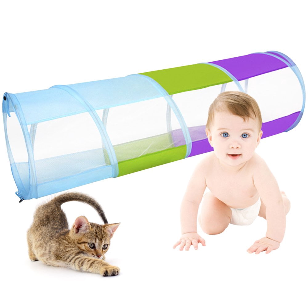 Tunnel De Jeu Pop-up 1,8 M Avec Maille – Pour Enfants De 1 à 3 Ans Et Même Pour Les Toutous !