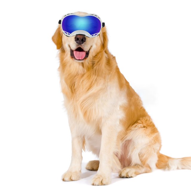 Unique Design Pet Sunglasses, UV Protection Wind Protection Dust Protection Fog Protection Pet Glasses Eye Wear Protection for Large Dogs, Adjustable Strap, Soft and Comfortable