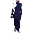 thumbnail image 1 of ORUYROP Women's Fall Turtleneck Long Sleeve Ribbed Slim Bodycon Maxi Dress, 1 of 6