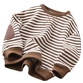 thumbnail image 1 of YOUSNH Chandail pour Tout-Petits Garçons Filles Classique à Rayures Chandail à Blocs de Couleur Col Rond Manches Longues Chemise Décontractée Ample Chandail à Enfiler Hauts Chandail Filles Chandails à Capuchon Brun 5-6 Ans, 1 of 3