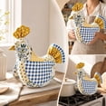 thumbnail image 4 of Handmade Hen Shaped Oven Mitt and Pot Holder Set Quilted Heat Resistant Kitchen Gloves for Baking Cooking and Farmhouse Kitchen Decor, 4 of 6