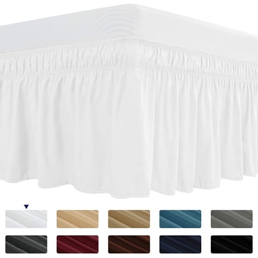 Subrtex Easy Fit Bed Skirts , Wrap Around Dust Ruffle with Long Tailored Drop