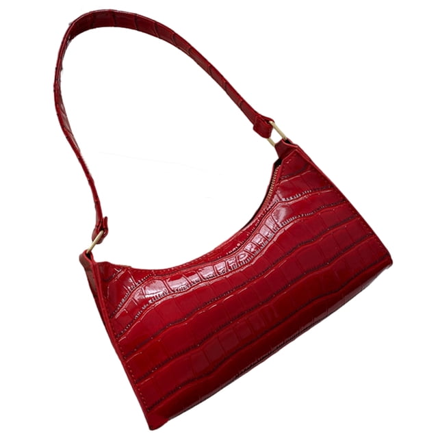 ZheElen Colorfast Shopping Bag For Fashionable Daily Needs Durability PU Exquisite Shopping Bag Bag Retro red