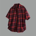 thumbnail image 2 of Chemise Décontractée pour Homme à Boutons, Coton Polyester, Manches Courtes, Style Rétro Cubain, Chemise de Villégiature, Été, Plage, Vacances, Protection Solaire, Mode Urbaine, JASKFLY, Rouge G, 2 of 5