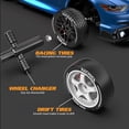 thumbnail image 2 of Graflsoa 1:24 Scale 2.4GHz Remote Control Mustang Drift Car with LED Lights, Dual Batteries, and Replaceable Wheels (Blue), 2 of 7