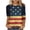 Chemises 4ème de Juillet pour Femme, variante sur UPPADA T-Shirts à Manches 3/4 avec Drapeau Américain pour Femmes, Chandail Patriotique du 4 Juillet, Fête de l'Indépendance des États-Unis, T-Shirts Graphiques à Rayures Star, T-Shirts Décontractés à Col Rond, Hauts Henley pour Femmes Rouge, 4TG