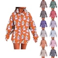 thumbnail image 1 of Horkkom Chandails à Capuchon d'Halloween pour Femmes Mode Décontractée Dames Hauts Imprimés à Manches Longues Blouse Chandails à Capuchon, 1 of 6