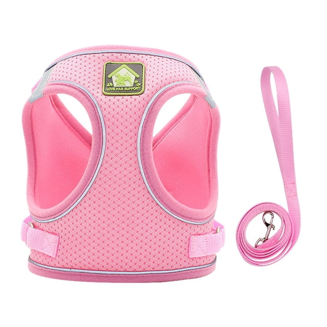 TopLLC Soft Mesh Step-in Small Dog Leash Set Reflective Puppy Vest