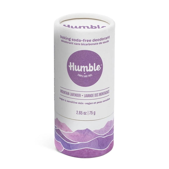HUMBLE BRANDS Original Formula, Plastic-Free, Aluminum-free Deodorant Long Lasting Odor Control with Baking Soda and Essential Oils, Mountain Lavender