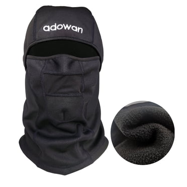Adowan Cagoule Masque de Ski - Polaire Thermique Respirant Équipement d'Hiver Cache-Cou Coupe-Vent Masque Facial par Temps Froid, Noir