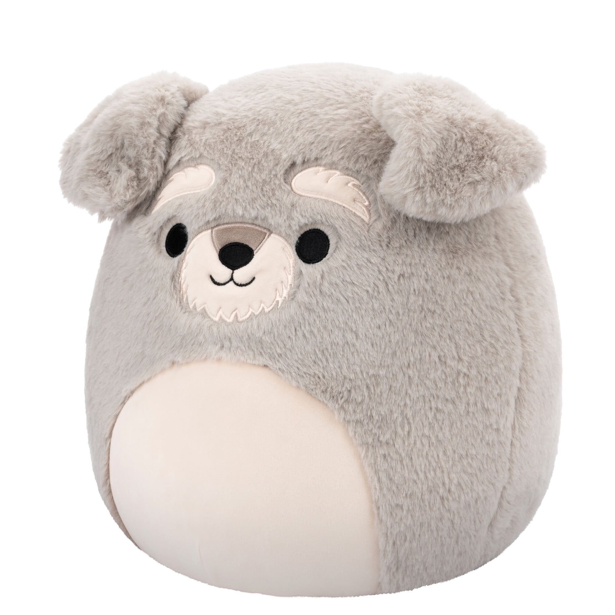 JAZWARES LLC Squishmallows Peluche 12" : Fuzz-a-Mallows - Shawn le Schnauzer gris