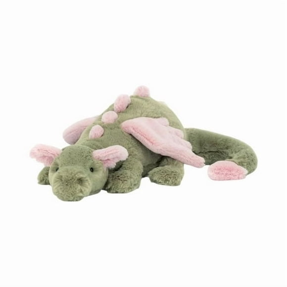 Jelly&cat Bashful Dragon Jouets en Peluche, Adorable Jouet Dragon en Peluche avec Doux Accents Roses Compagnon Câlin Parfait pour Enfants et Collectionneurs