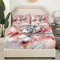 thumbnail image 3 of Tiger Ensemble de Draps pour Enfants Garçons Filles, Ensemble de Literie Boho Attrape-Rêves Animalier Draps de Lit Faune Forestière Format Simple, Plume Tribale Attrape-Rêves 1 Drap-Housse 1 Drap Plat 1 Taie d'Oreiller, 3 of 7