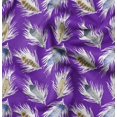 thumbnail image 1 of Soimoi Purple Silk Fabric Print Feather Decor Fabric Printed Yard 42 Inch Wide, 1 of 6