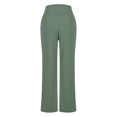 thumbnail image 4 of VINUSLI Woman Work Pants Wide Straight Leg High Waisted Workout Sweatpant Tummy Control Stretchy Bootcut Solid Pull On Pant Green,M, 4 of 7