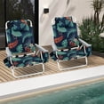 thumbnail image 4 of Costway Lot de 4 Chaises de Plage Pliantes Type Sac à Dos, Chaises Inclinables d'Extérieur à 5 Positions avec Oreiller, Vert, 4 of 9