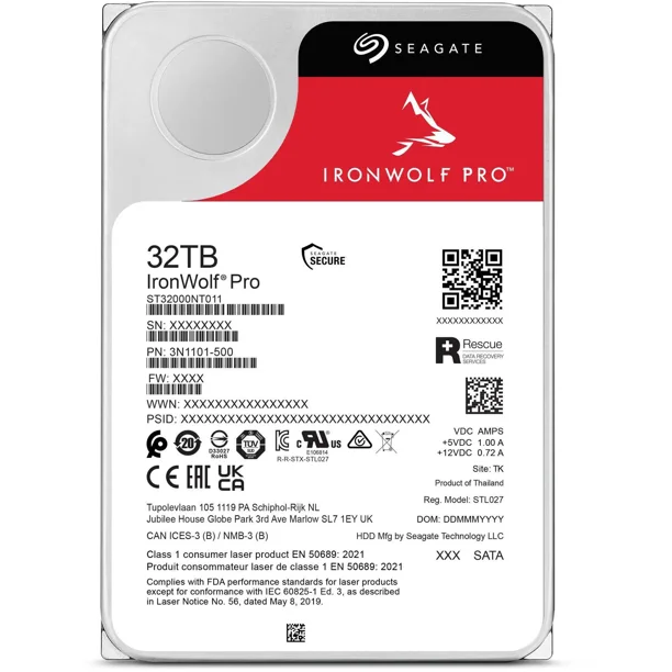 Seagate IronWolf Pro ST32000NT000 32TB 7200 RPM 512MB Cache SATA