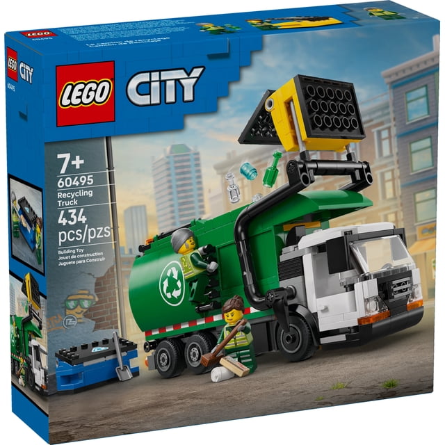 LEGO Jouet de camion de recyclage urbain - Ensemble de construction pour garçons & Filles, Âges 7+ - Trash Truck Toy W/ Fonction de chargement des ordures - Idées cadeaux d'anniversaire pour enfants - 60495