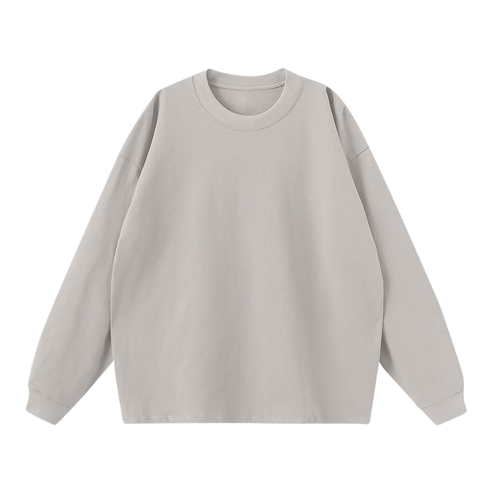 Birdeem Shirts for Men Mens Solid Color Winter Loose Long Sleeved T-Shirt
