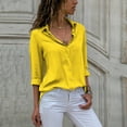 thumbnail image 2 of Timegard Button down Shirts for Women Plus Size Chiffon Lapel Neck Long Sleeve Tops Work Office Blouse, 2 of 6