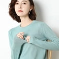thumbnail image 1 of LNGOOR Chandail pour Femmes 2024 Col Rond Manches Longues Automne Hiver Pulls Mode Chandails Coréens Chandails de Base Chandails Ajustés en Tricot Chandails, 1 of 7
