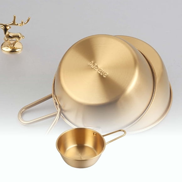 Snack Ramen Bowl Stainless Steel Mixing Bowl Bowl Kitchen Outdoor Meal Preparation With Handle Serving Dishes Baking Bowl (gold) Small Kitchen Table Set Glass Dining Table Set for 4 Outdoor Dining
