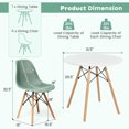 thumbnail image 3 of Costway 5 PCS Dining Table Set for 4 Persons Modern Round Table & 4 Chairs with Wood Leg Green, 3 of 8
